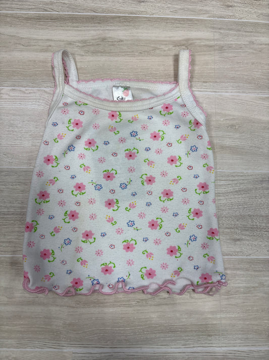 0-3m White Floral Tank