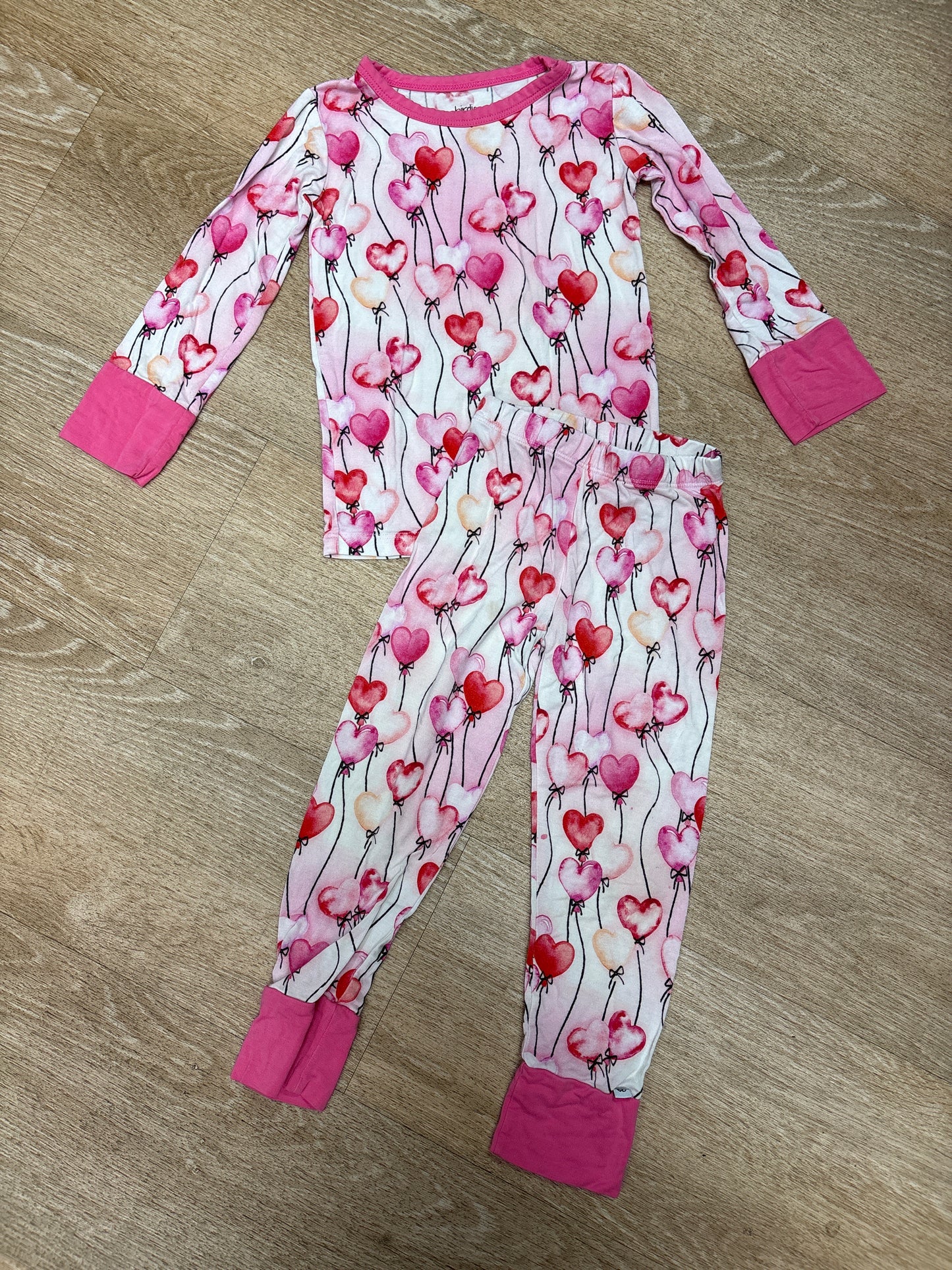 2T Birdie Bean Heart Balloon Pajama Set