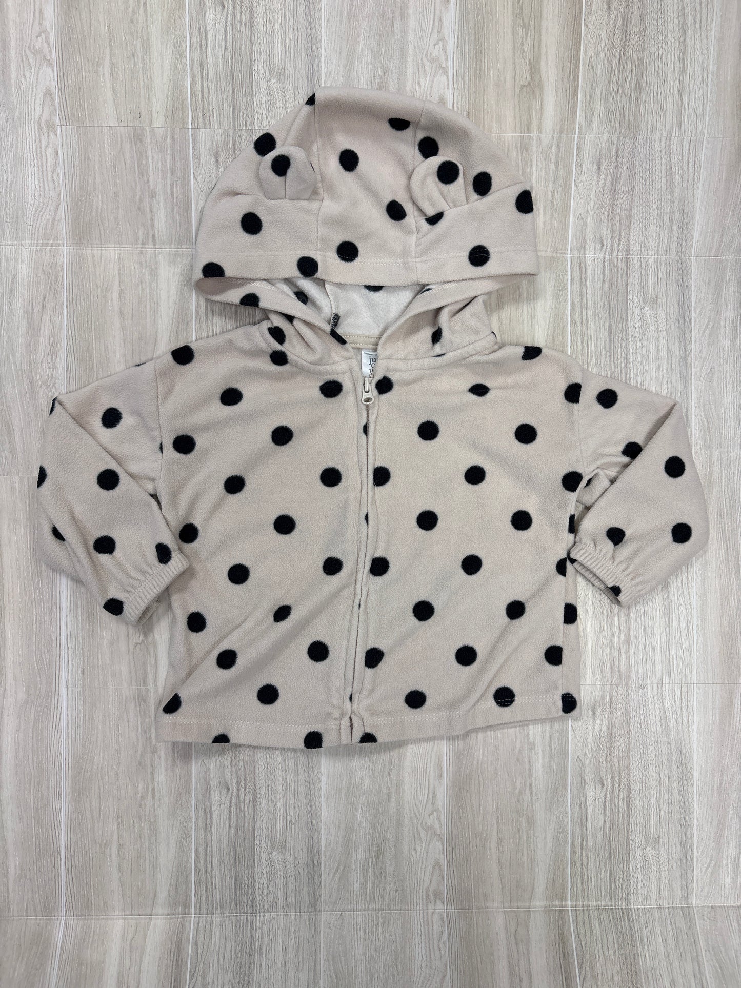 18m Light Pink Polka Dot Hooded Ears Zip Up Jacket