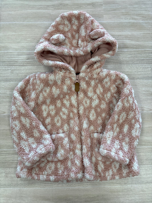 12m Pink/White Fuzzy Zip Up Hoodie