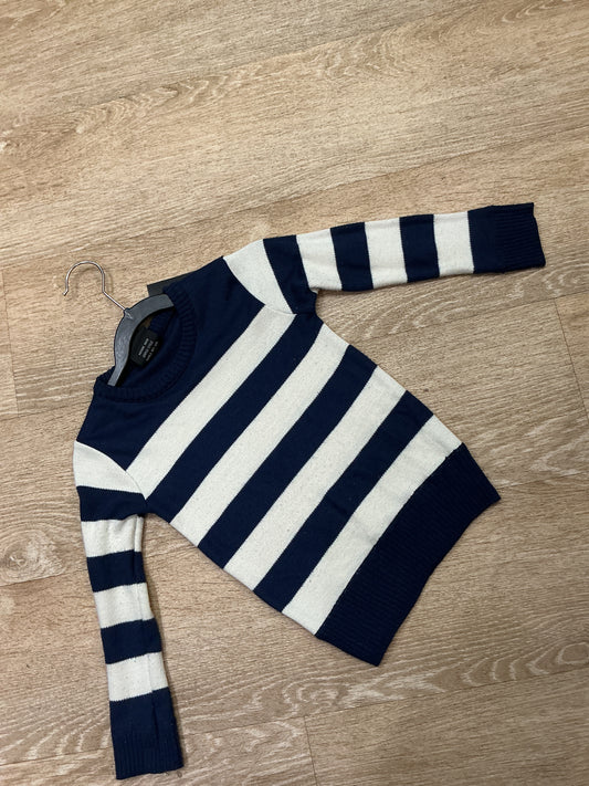 4T Striped Sweater Navy/Cream