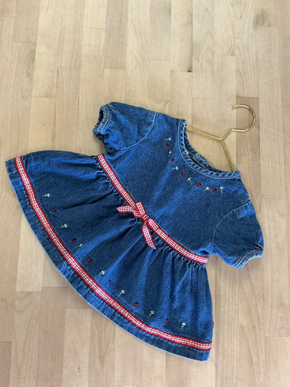 Vintage 3-6m Sesame Street Ladybug Denim Dress