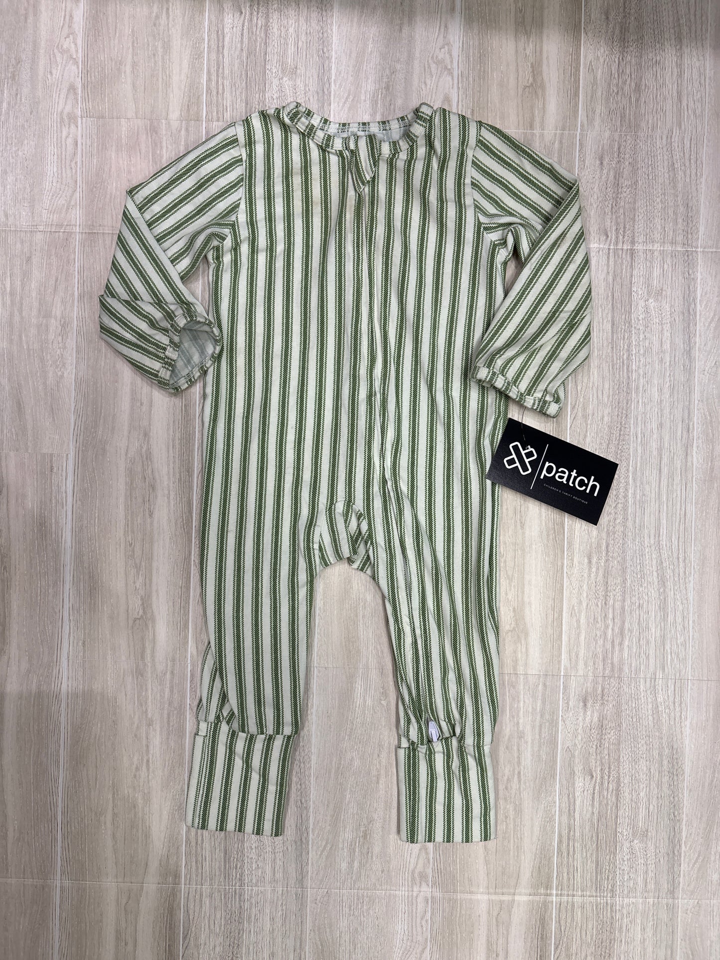 6-9m Cowkid Clothing Green Striped Pajama