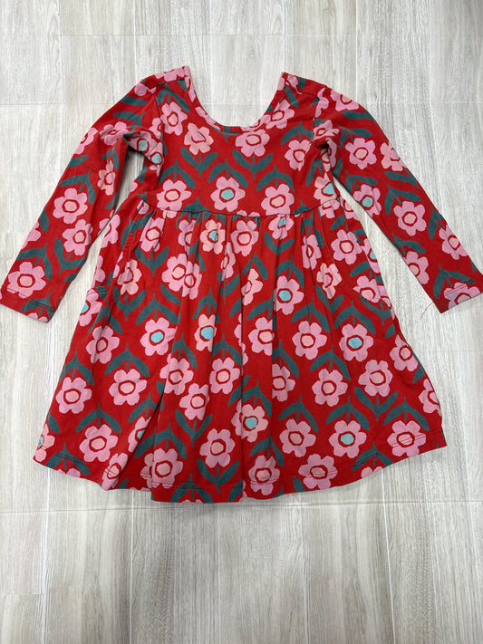 3T Hanna Andersson Red/Pink Flower Long Sleeve Dress