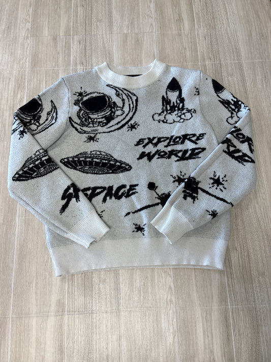 8 B&W Space Mockneck Sweater