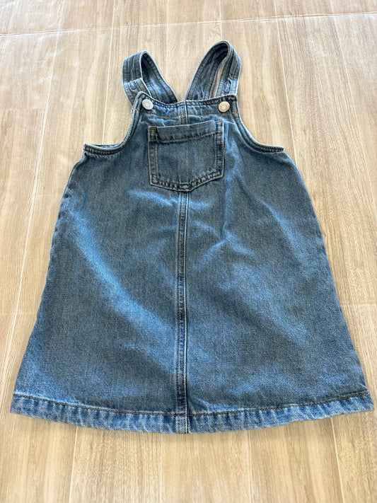 4T Light Wash Denim Overall Dress