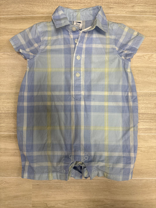 0-3m Janie And Jack Plaid Shortie Romper