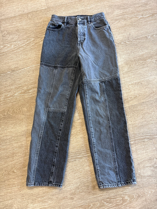 Womens 25 Pacsun High Rise Straight Black Colorblock Denim