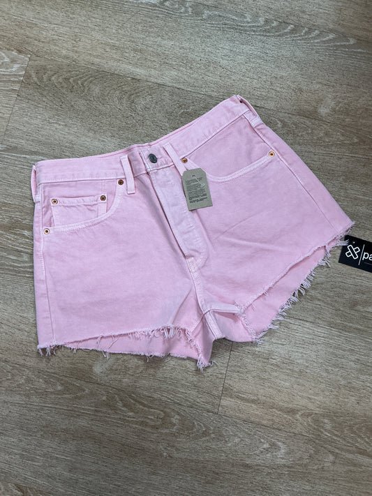 Womens NWT 31 Levis 501 Pink Raw Hem Shorts