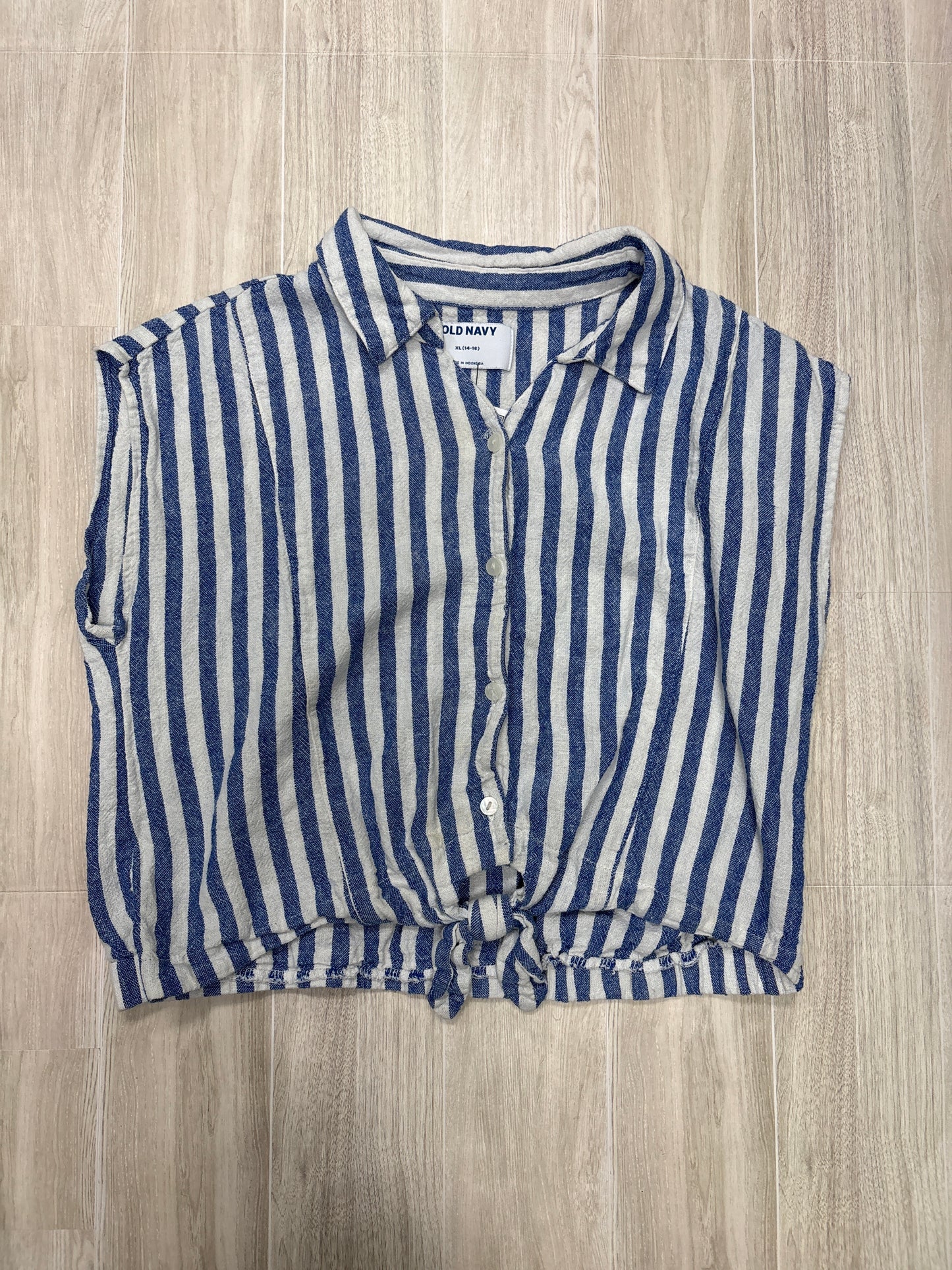 14/16 Linen Blue/White Striped Tee