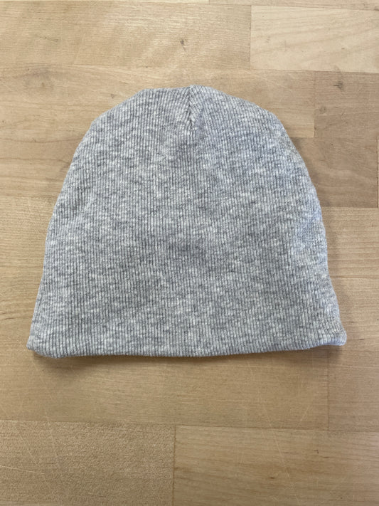 0-3m Grey Ribbed Organic Beanie