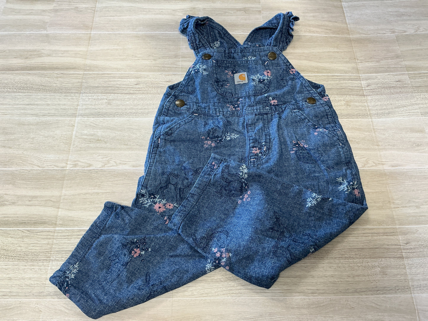 2T Carhartt Floral Hedgehog Overall