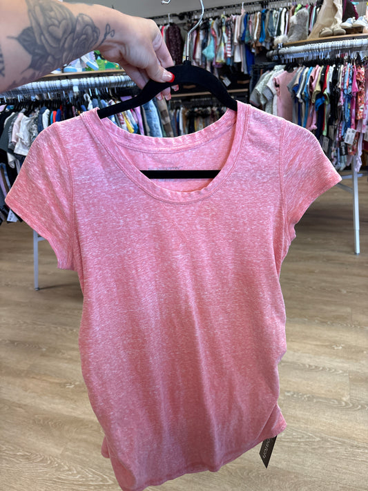 Womens Small Maternity Heathered Salmon Shirt