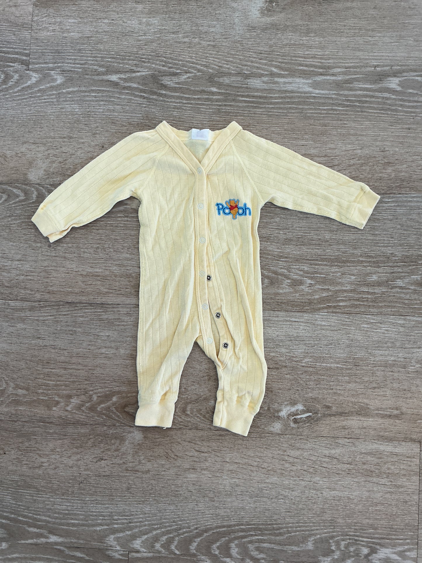 Vintage Newborn WTP Yellow Ribbed Romper