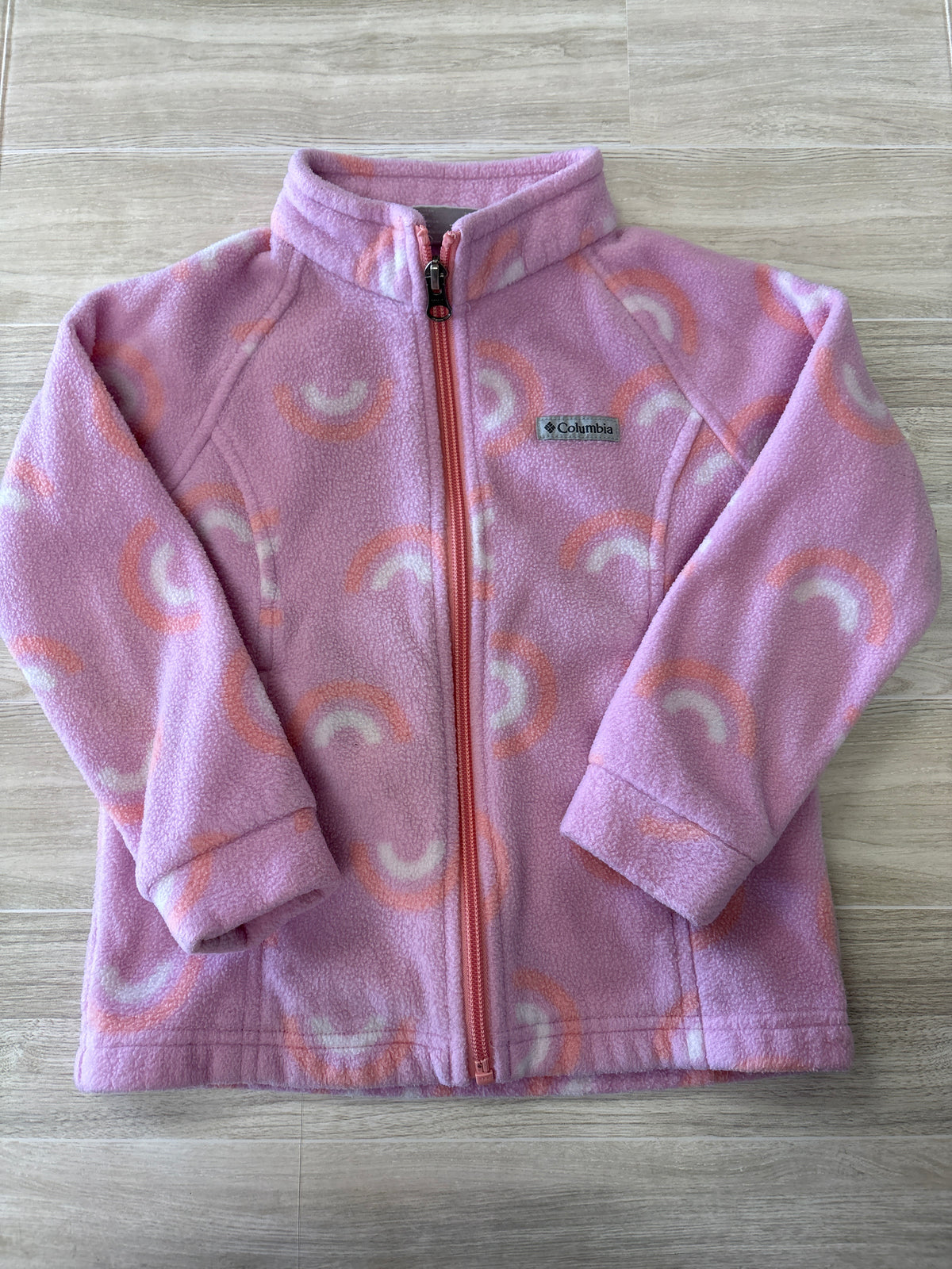 4T Pink Rainbow Columbia Zip Up Jacket