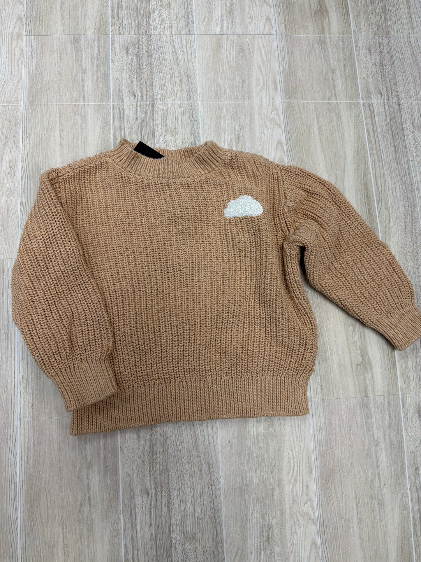 6-9m Tan Knit Sweater with Cloud Patch