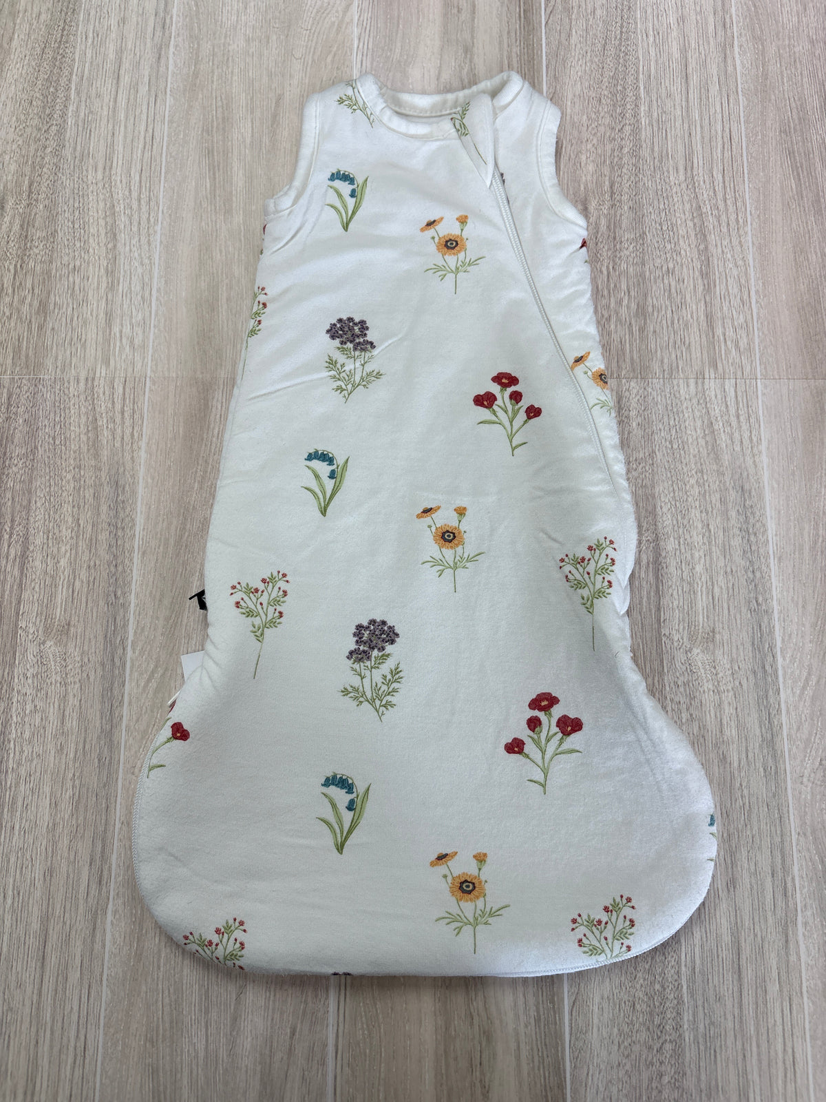 O/S Kyte Baby 1.0 Tog White Floral Sleep Sack