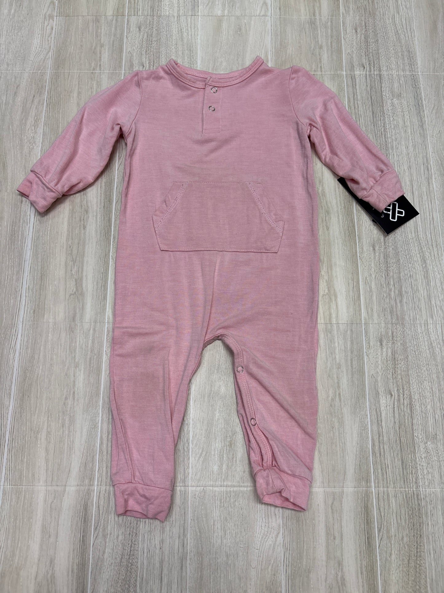 3-6m Pink Bamboo Pocket Romper