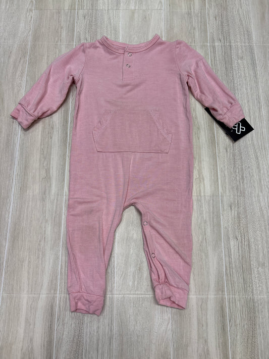 3-6m Pink Bamboo Pocket Romper