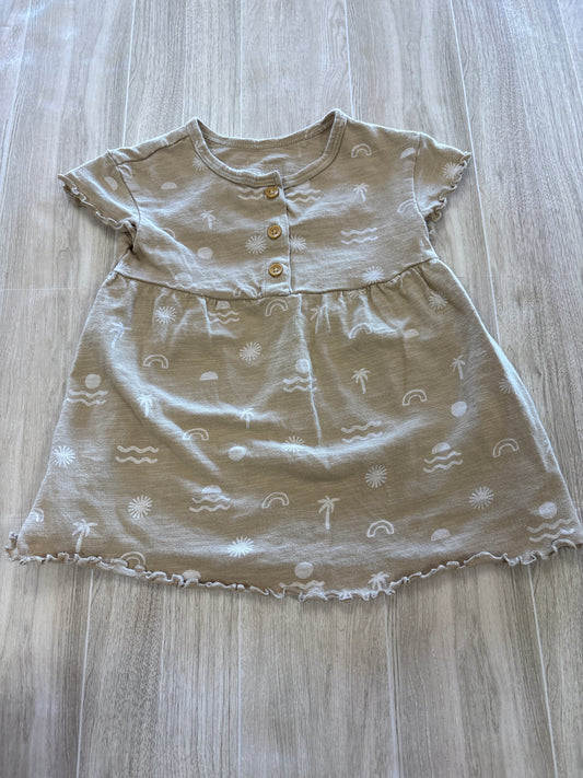 9m Beige Summer Palm Dress