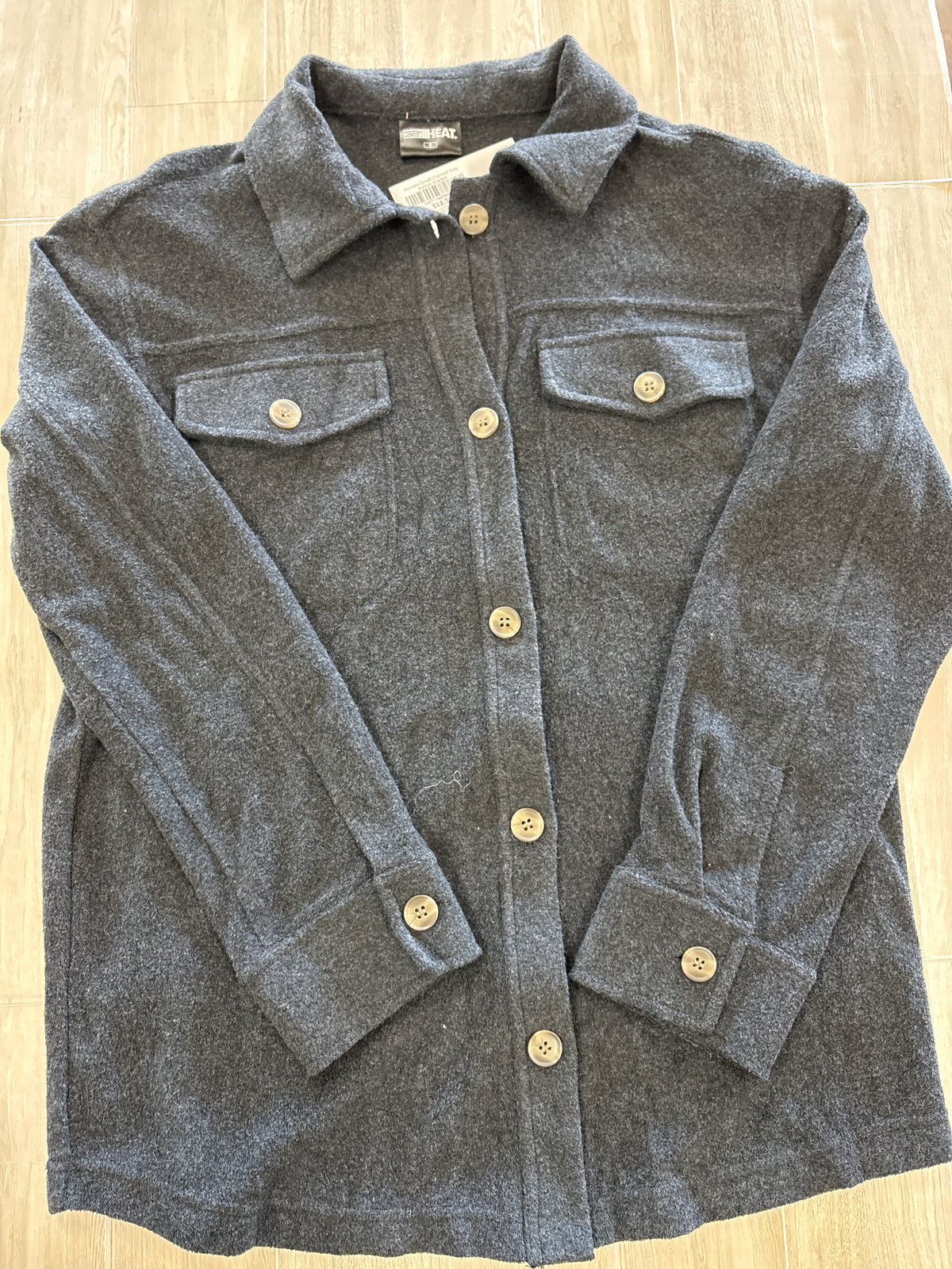 Womens Small Charcoal Grey Button Shacket