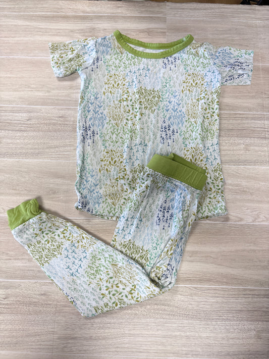 12-18m Little Sleepies Green/White Floral 2 Piece Set