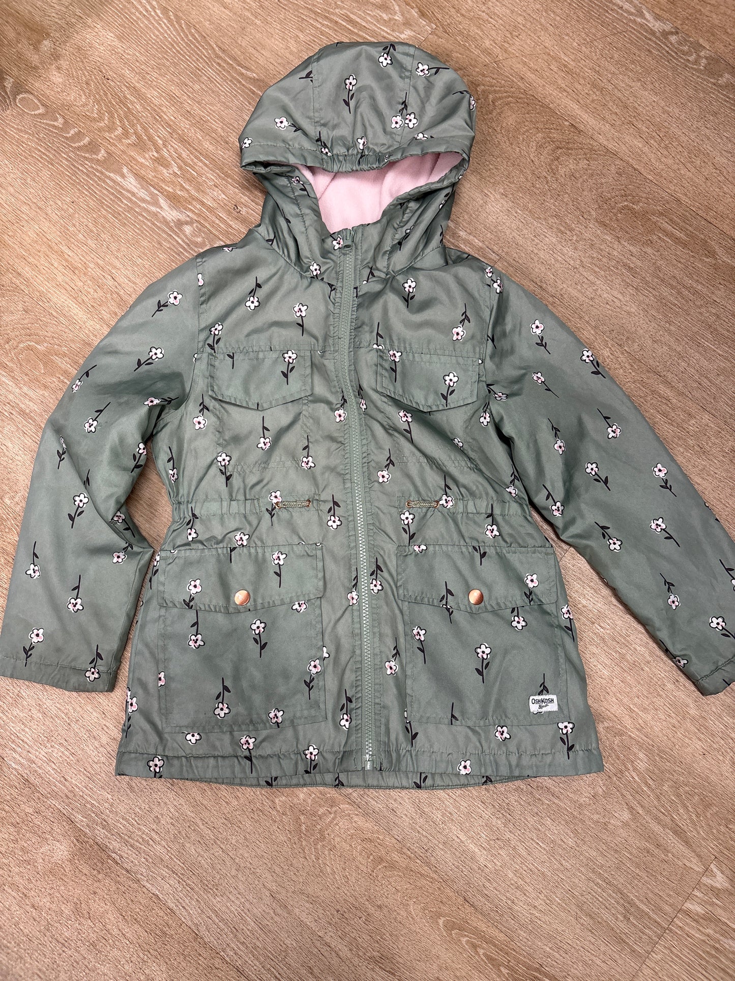 7 Olive Floral OshKosh Rain Jacket