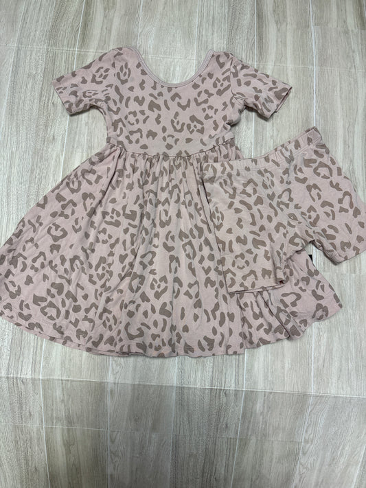 12-18m Kyte Pink Leopard Twirl Dress + Shorts Set