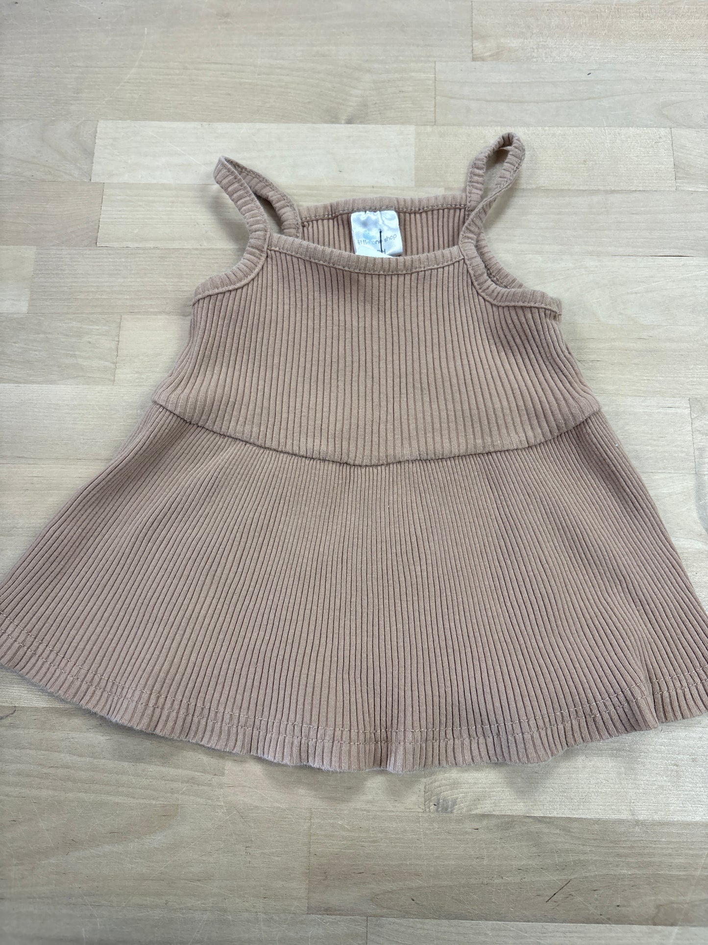 12m Little One Shop Tan Ribbed Tank Dress