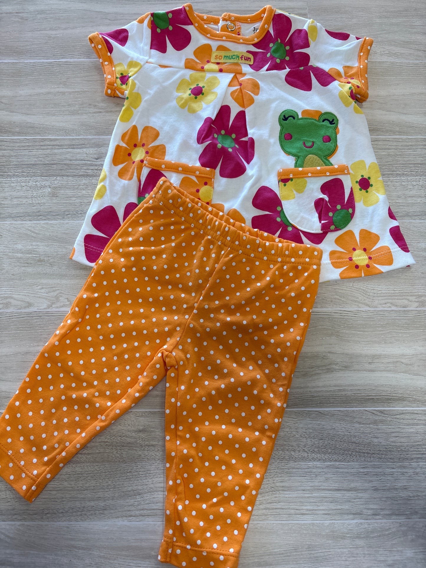 NWT 3m So Much Fun Orange Polka Dot Set