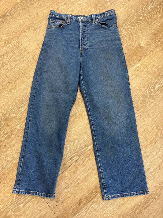 Womens 29 Levis Ribcage Straight Ankle Denim Pants - Medium Wash