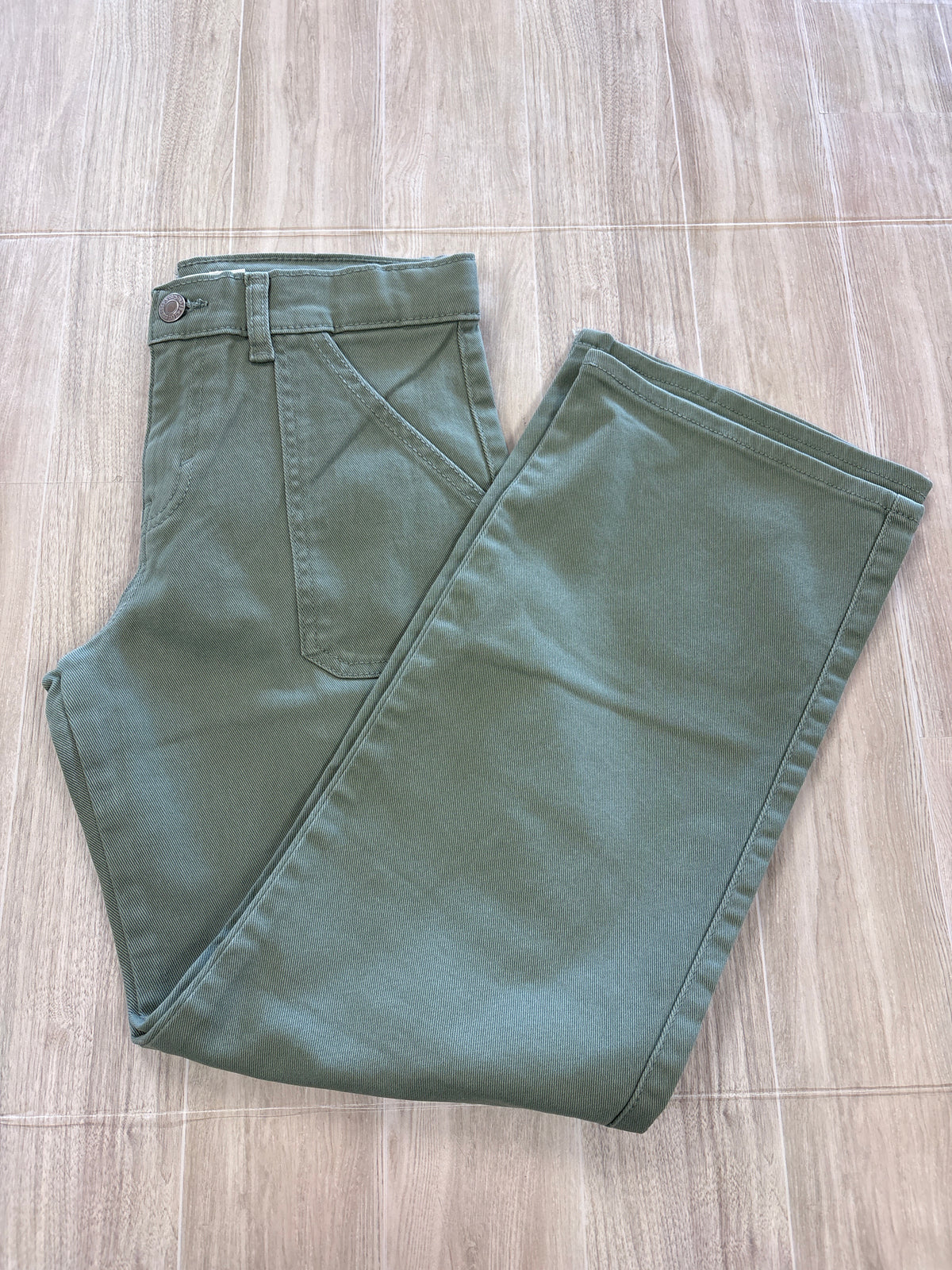 NWT 12 Levis Carpenter Pant Wide Leg Sage Green Denim