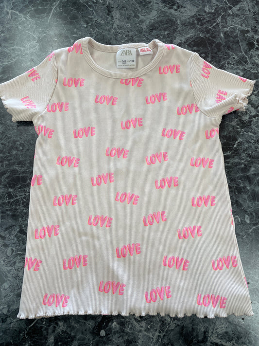5/6 Zara Ribbed LOVE Shirt