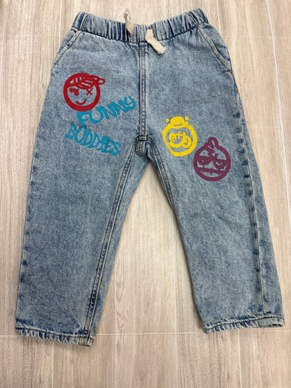 2/3 Zara Graffiti Graphic Denim