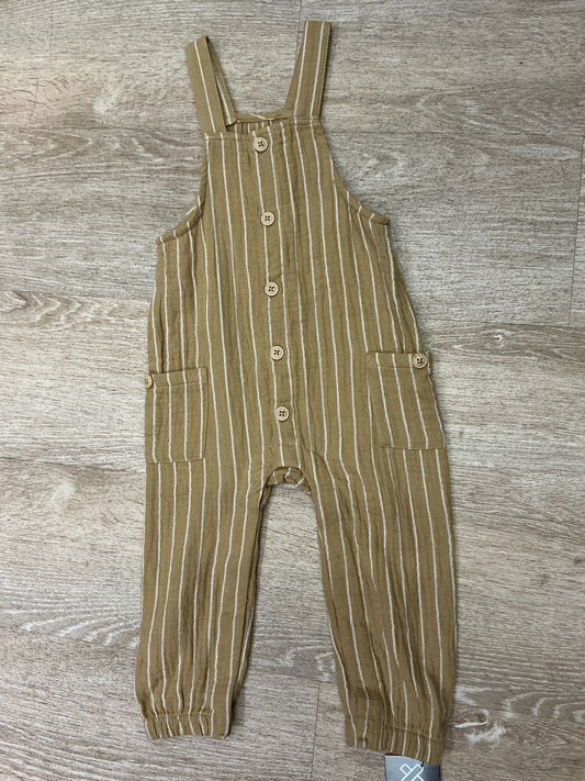 18m Mustard Striped Overall Dress
