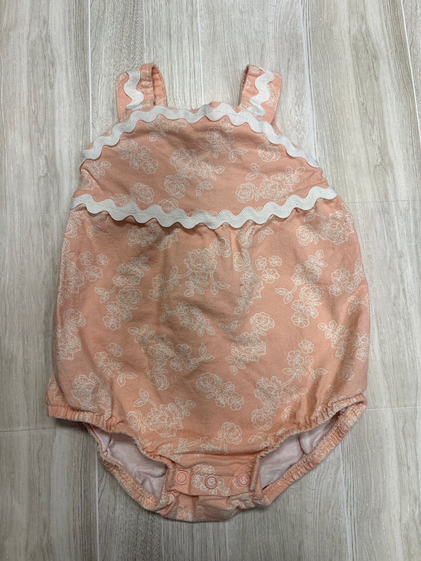 3-6m Peach Roses Tank Onesie
