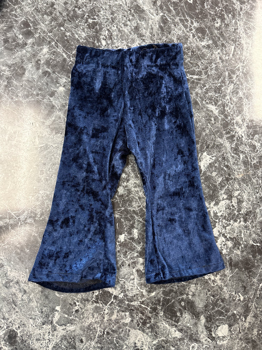 6-12m Handmade Navy Velour Flare Pants