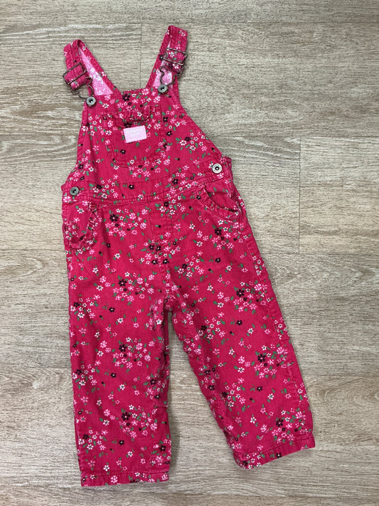 18m VINTAGE OshKosh Pink Corduroy Flower Overall