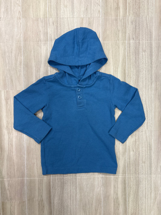 2T Blue Waffle Knit Hooded Shirt