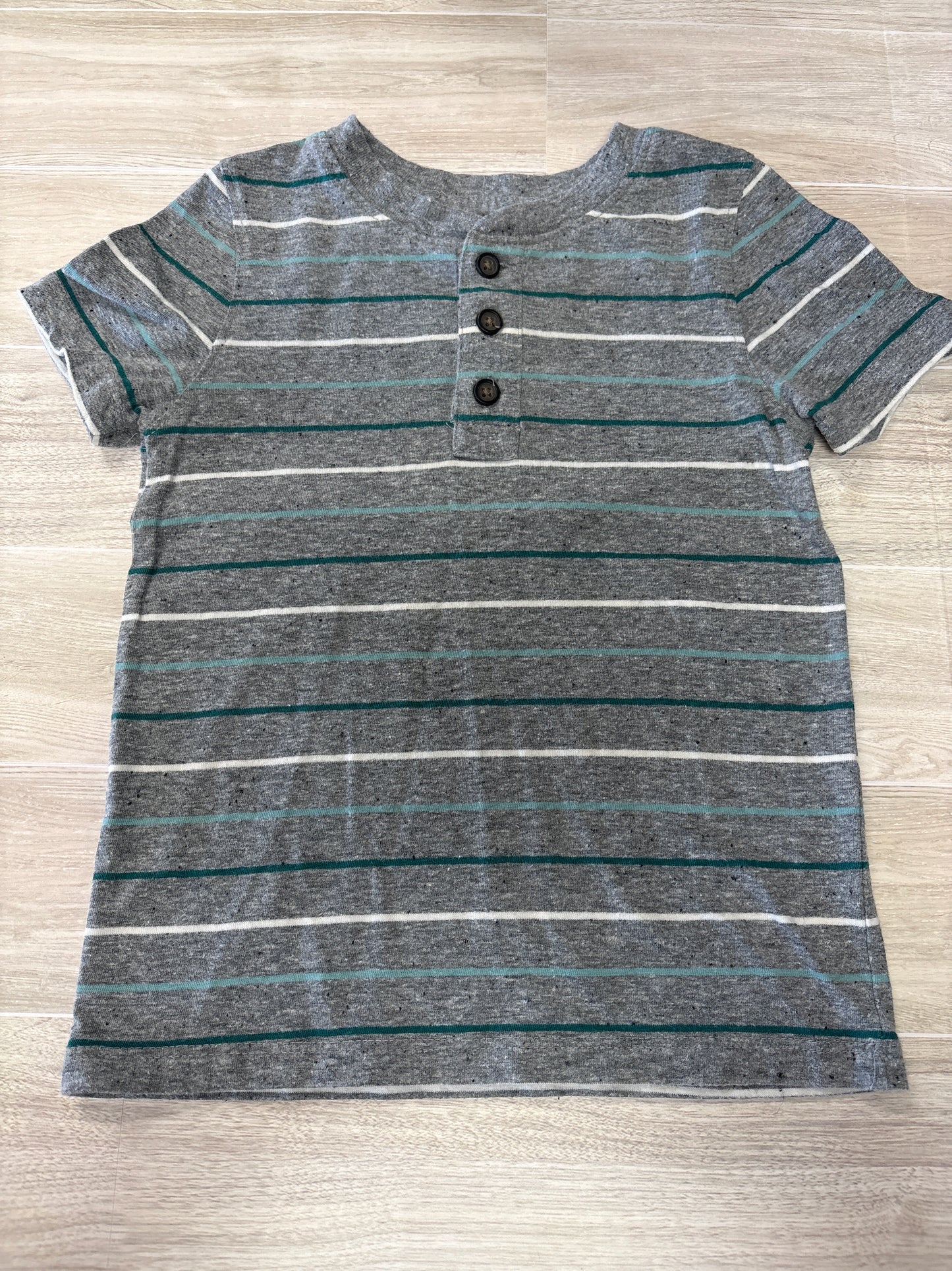 3T Grey Blue Striped Button Shirt - BLEMISH