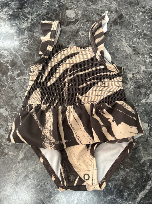 NWT 3m Cream/Brown Leafy Swim Suit