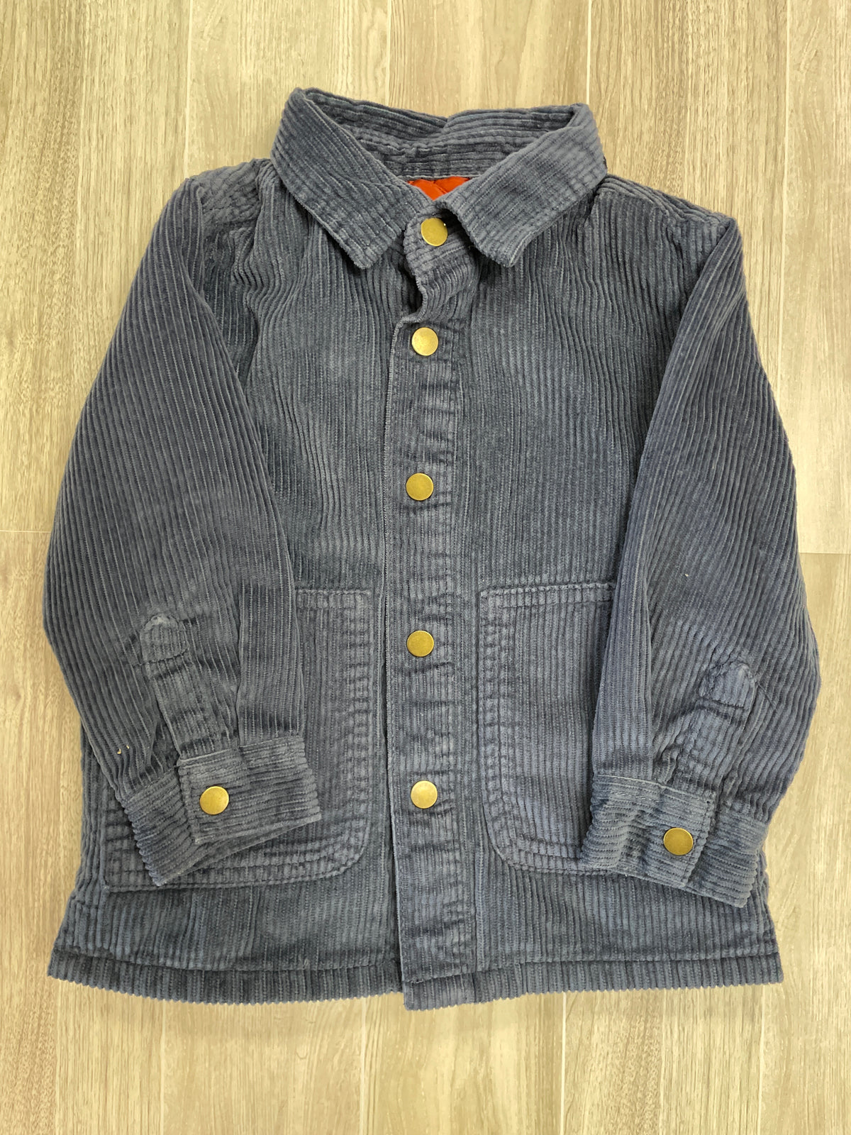 18m Navy Corduroy Lined Button Up Shacket