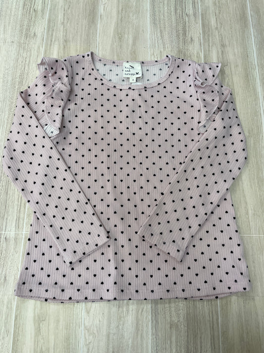 4T Light Pink Heart Ruffle Long Sleeve