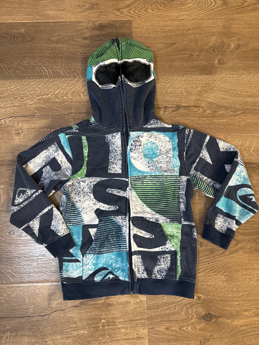 6 Quicksilver Graphic Zip Up With Masked Hood
