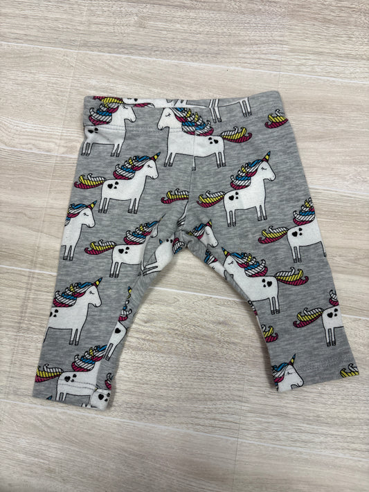 Newborn Grey Unicorn Leggings