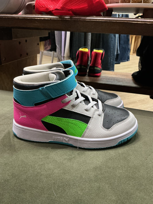 3.5Y Puma Colorblock Mid Sneakers