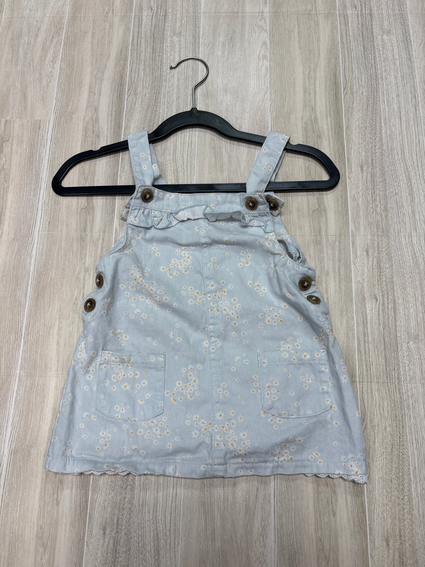 18m Blue Floral Overall Dress