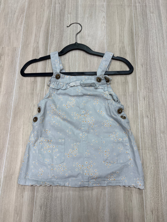 18m Blue Floral Overall Dress