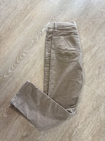 Womens 26/2 GAP Tan Velour Vintage Slim High Rise
