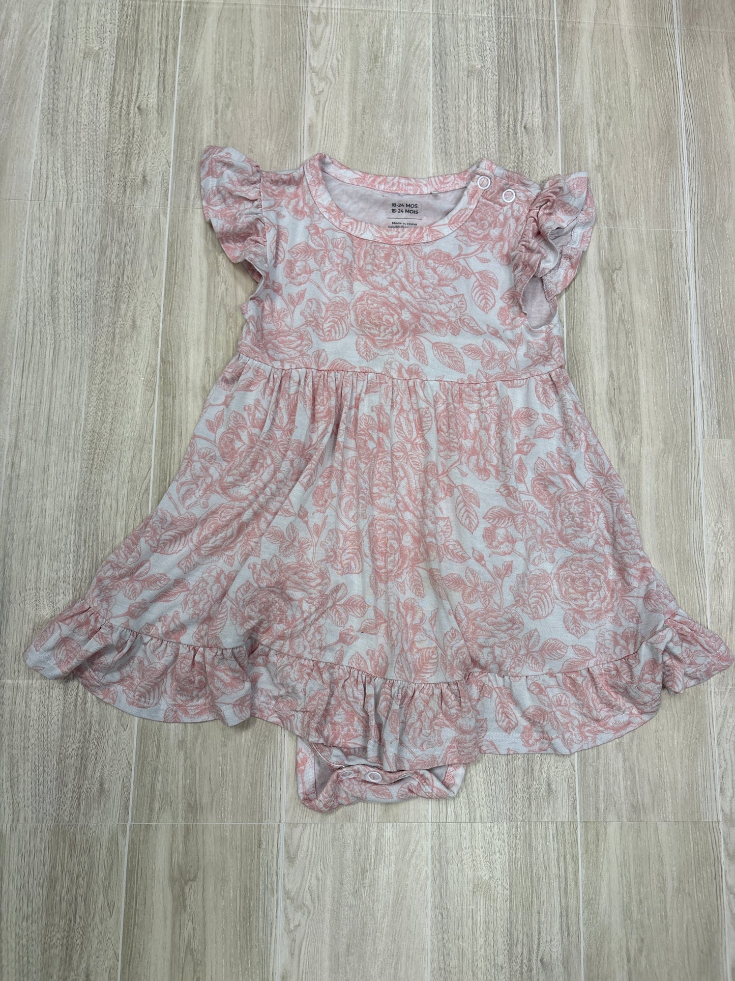 18-24m Posh Peanut Pink/White Roses Onesie Twirl